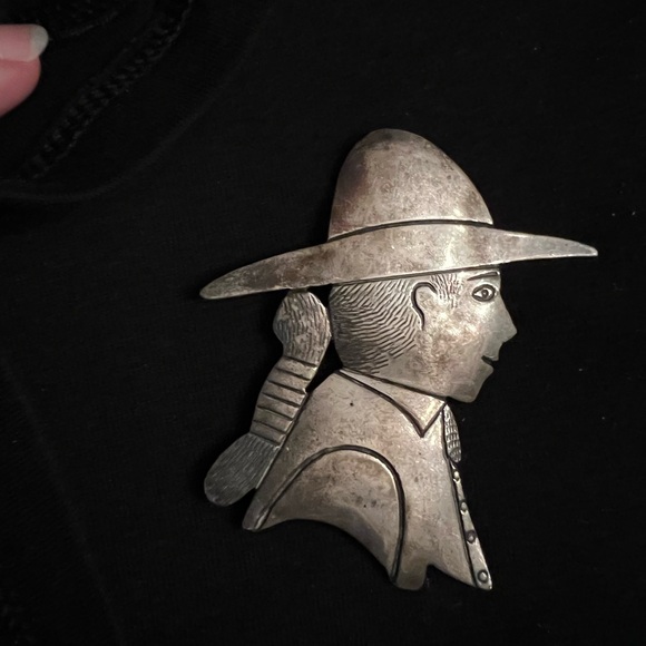 Dennis Ramone Sterling silver signed Native American Cowboy...